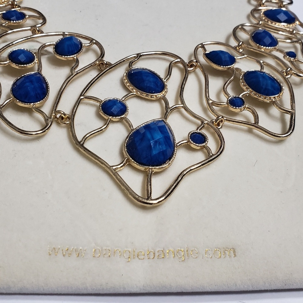 Amrita Singh Blue & Gold Statement Necklace